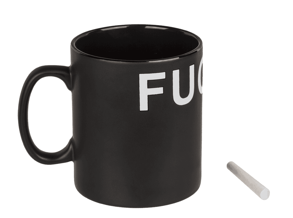 Black Mug, Fxxx, ca. 12,5 x 11 cm,