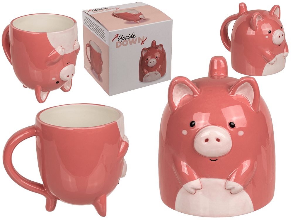 Upside Down Mug, Cow, ca. 12 x 14 cm, dolomite,