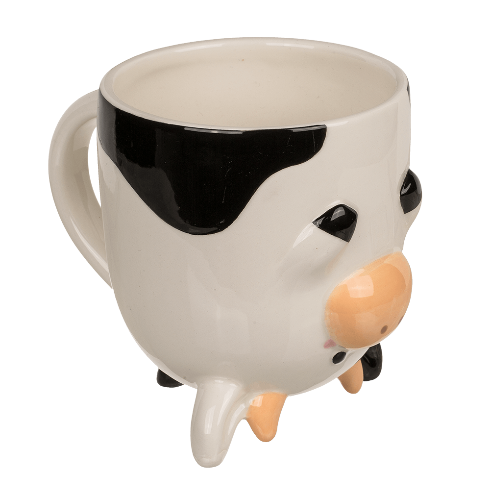 Upside Down Mug, Cow, ca. 12 x 14 cm, dolomite