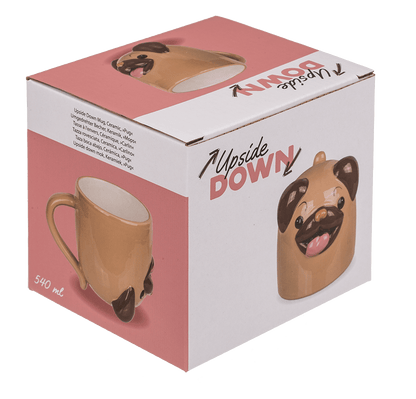 Upside Down Mug, Pug, ca. 12 x 14 cm, dolomite