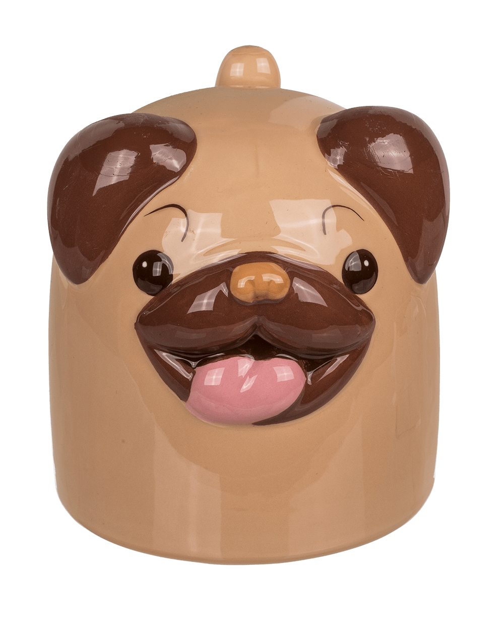 Upside Down Mug, Pug, ca. 12 x 14 cm, dolomite