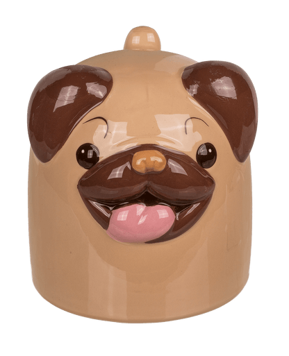 Upside Down Mug, Pug, ca. 12 x 14 cm, dolomite