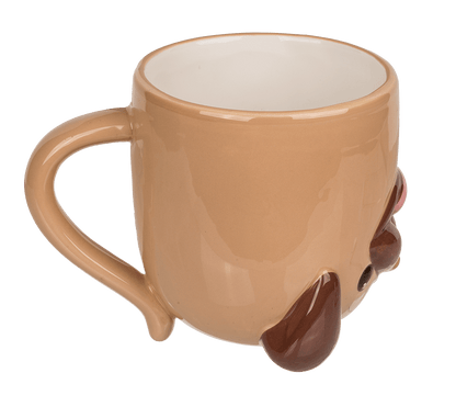 Upside Down Mug, Pug, ca. 12 x 14 cm, dolomite