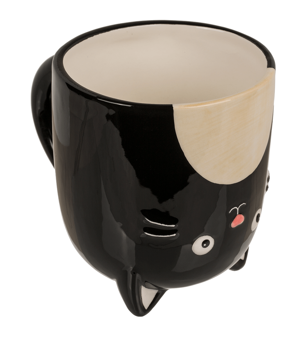 Upside Down Mug, Cat, ca. 12 x 14 cm, dolomite,