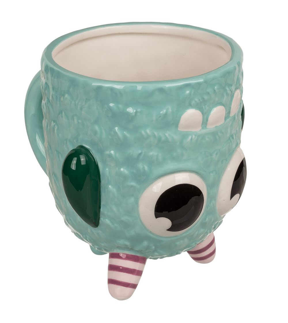 Upside Down Mug, Monster, blue, ca. 12 x 14 cm,