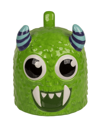 Upside Down Mug, Monster, green, ca. 12 x 14 cm,