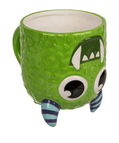 Upside Down Mug, Monster, green, ca. 12 x 14 cm,