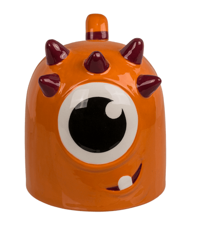 Upside Down Mug, Monster, orange, ca. 12 x 14 cm,