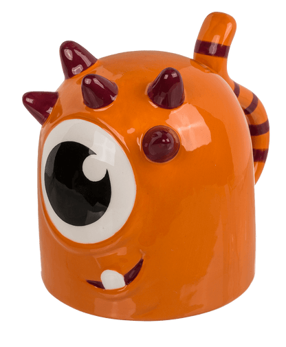 Upside Down Mug, Monster, orange, ca. 12 x 14 cm,