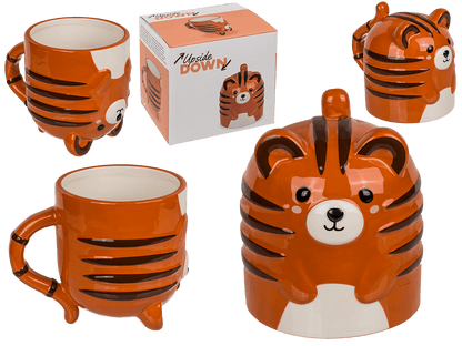 Upside Down Mug, Tiger, ca. 12 x 14 cm, dolomite,