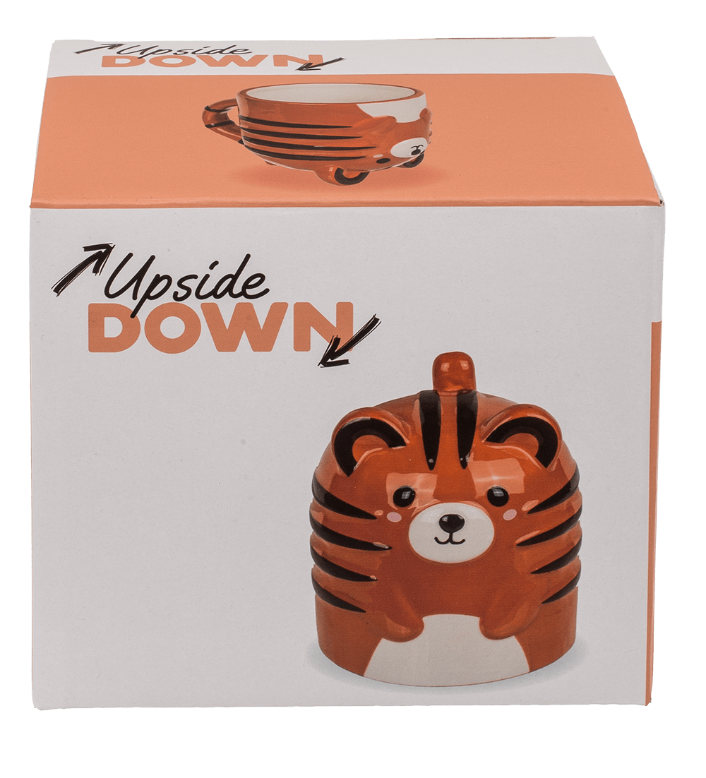 Upside Down Mug, Tiger, ca. 12 x 14 cm, dolomite,