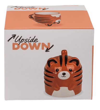Upside Down Mug, Tiger, ca. 12 x 14 cm, dolomite,
