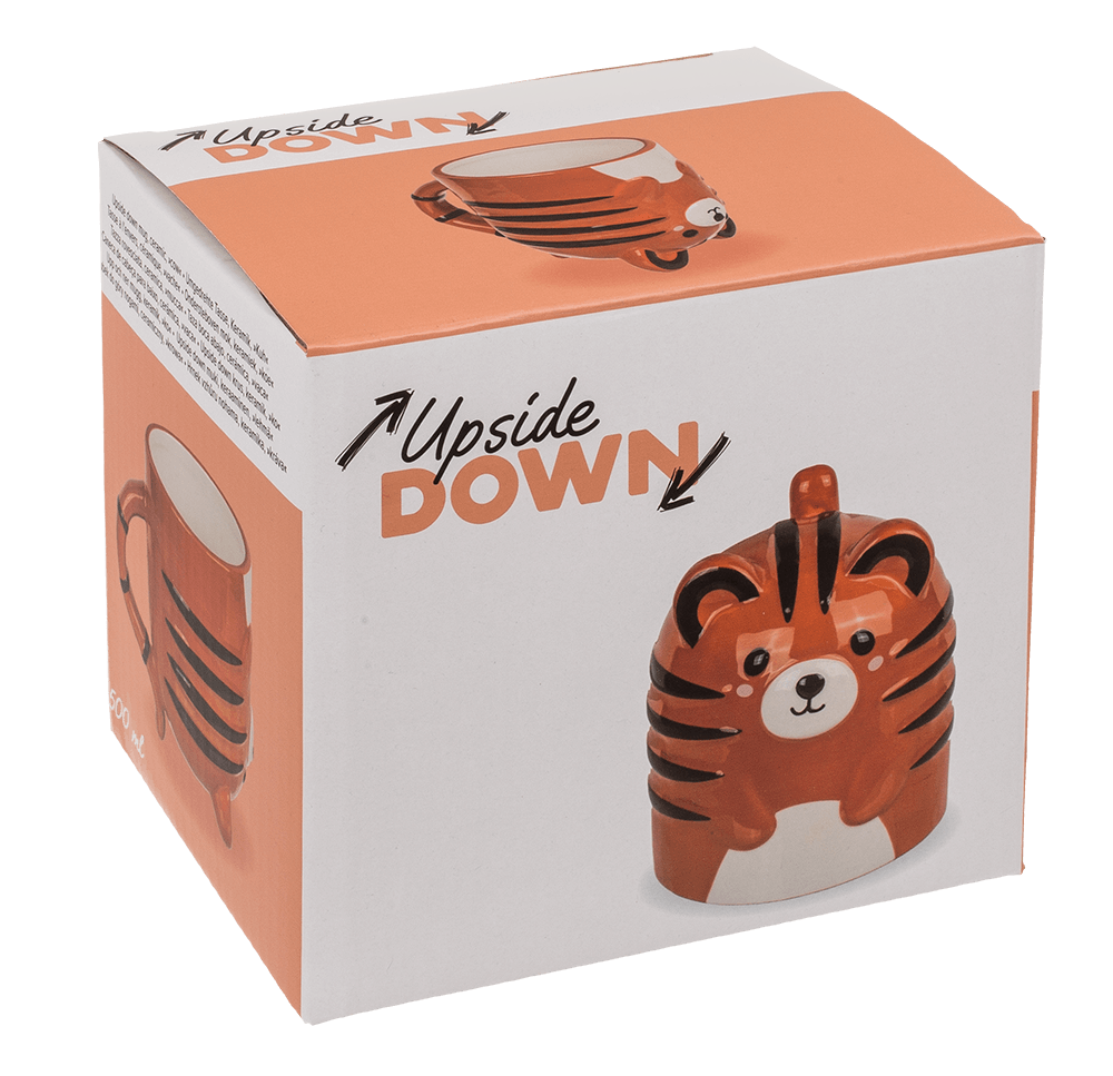 Upside Down Mug, Tiger, ca. 12 x 14 cm, dolomite,