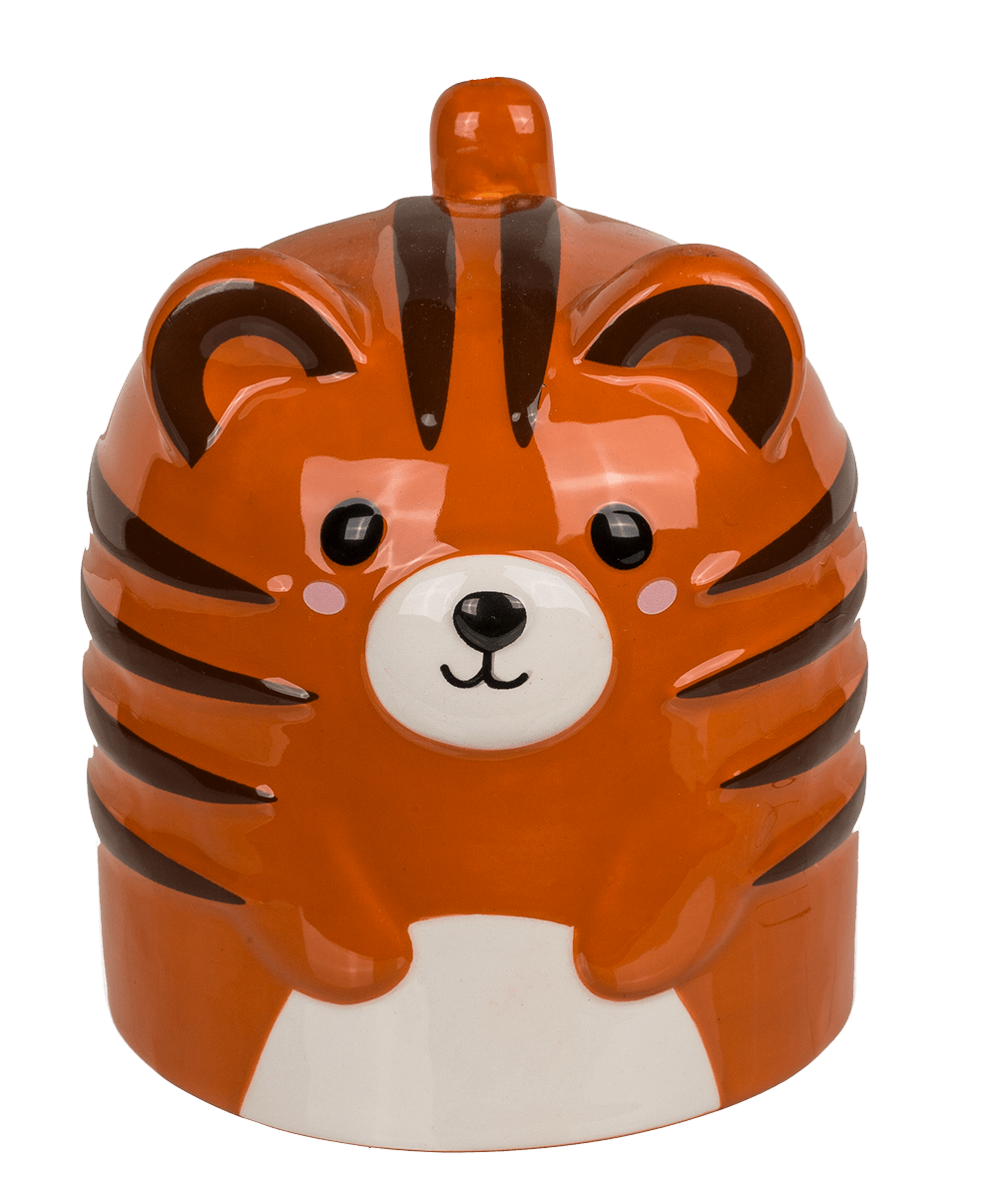 Upside Down Mug, Tiger, ca. 12 x 14 cm, dolomite,