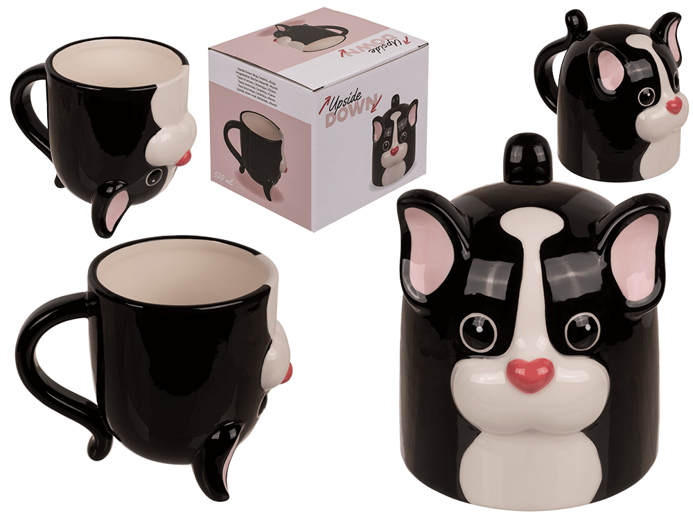 Upside Down Mug, Dog, ca. 12 x 14 cm, dolomite