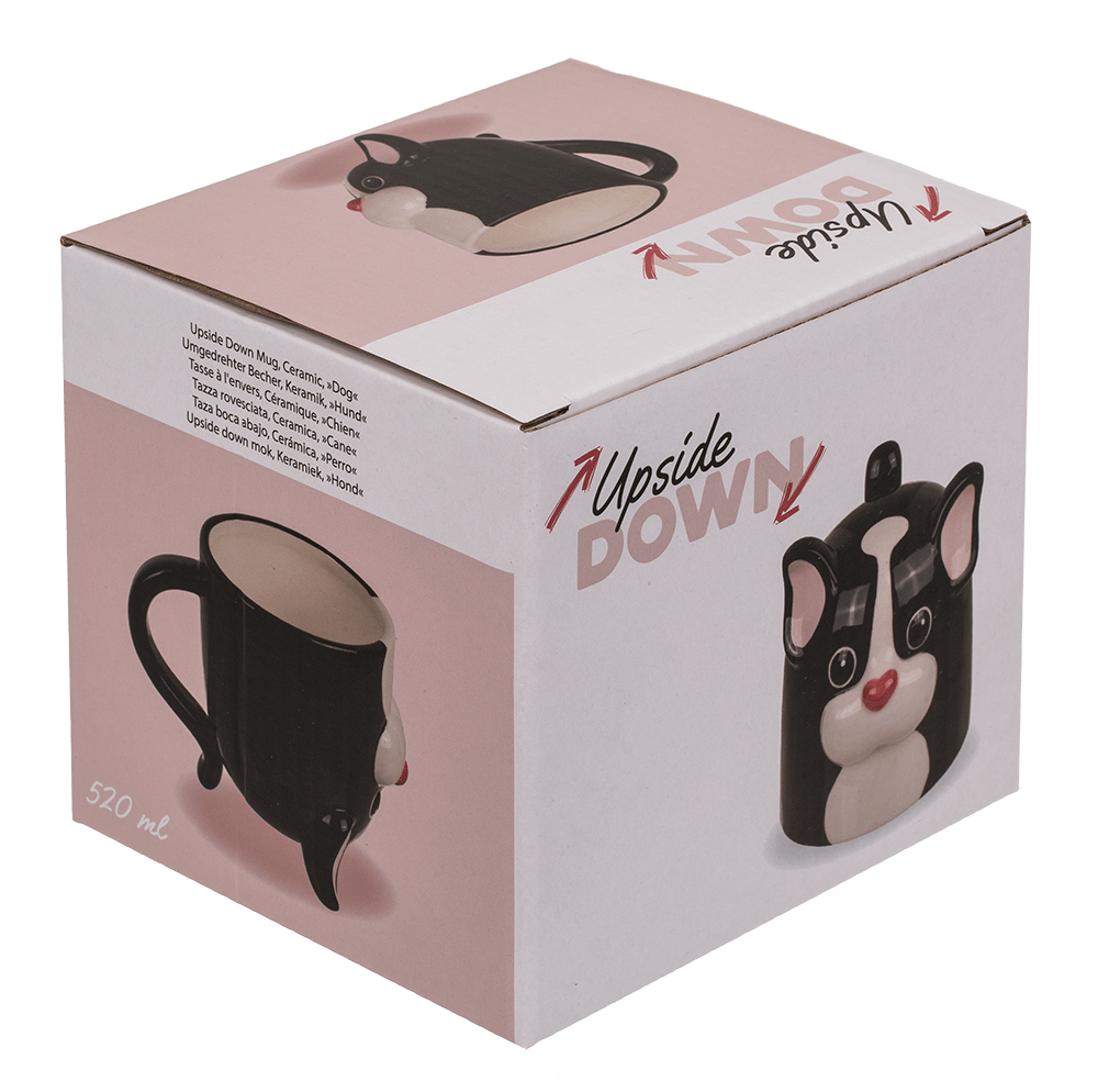 Upside Down Mug, Dog, ca. 12 x 14 cm, dolomite