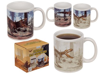 Stoneware mug,T-Rex, with thermal effect,