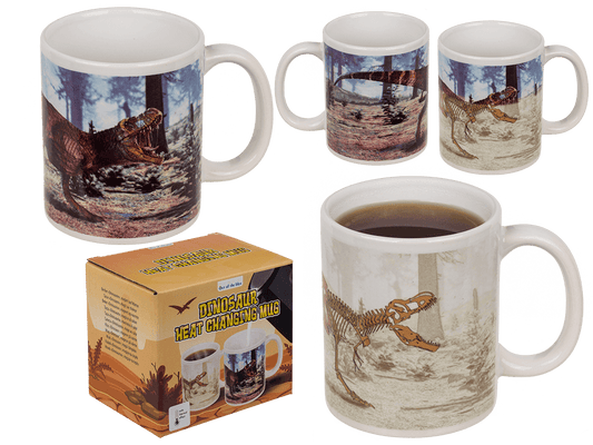 Stoneware mug,T-Rex, with thermal effect,
