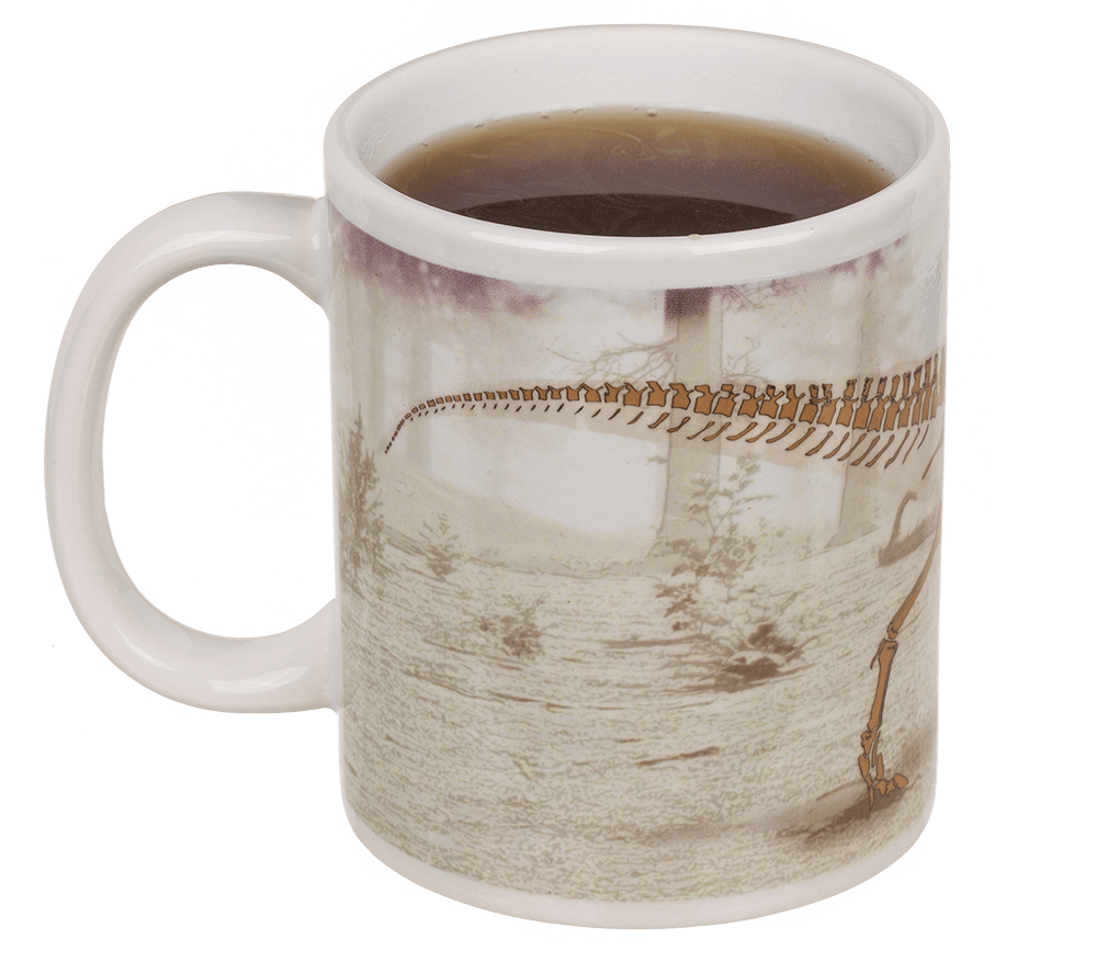 Stoneware mug,T-Rex, with thermal effect,