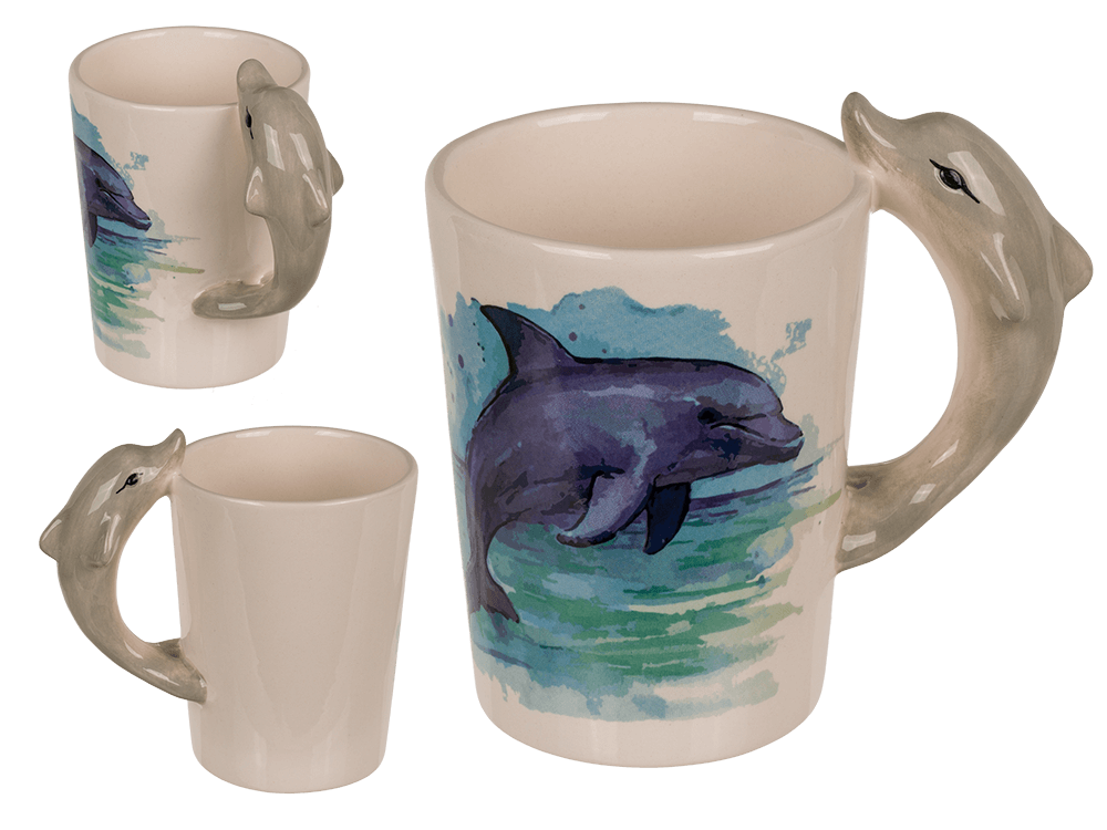 Stoneware mug,Dolphin,11 x 8,5 cm,300 ml