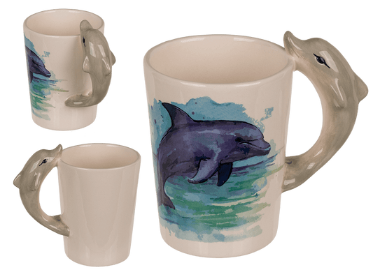 Stoneware mug,Dolphin,11 x 8,5 cm,300 ml