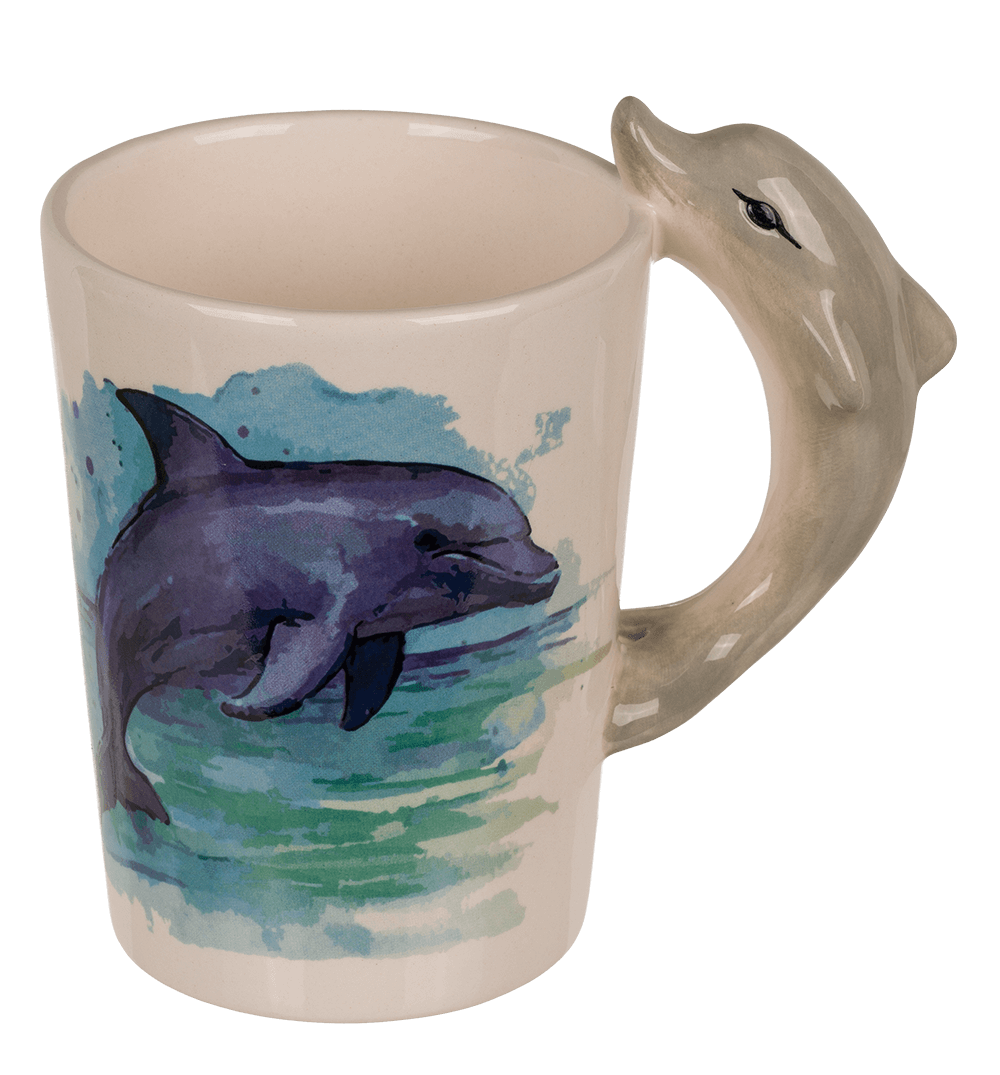 Stoneware mug,Dolphin,11 x 8,5 cm,300 ml