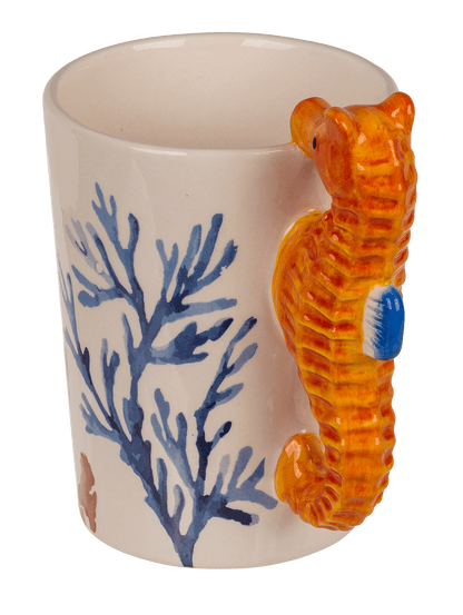 Stoneware mug,Seahorse,11 x 8,5 cm,300 ml,