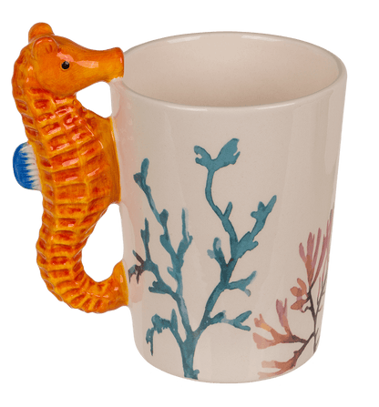 Stoneware mug,Seahorse,11 x 8,5 cm,300 ml,