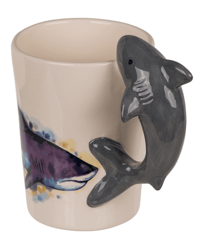 Stoneware mug,Shark,11 x 8,5 cm, 300 ml,