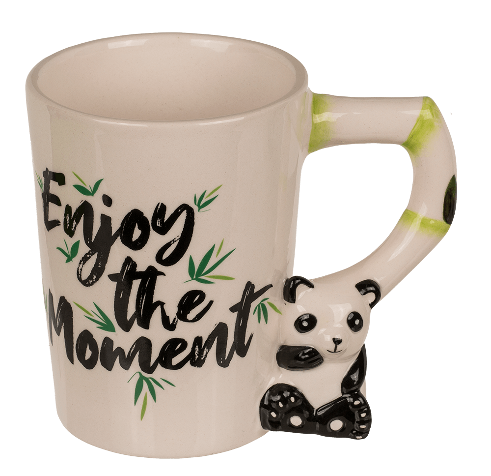 Stoneware mug, Panda -  Enjoy the moment,