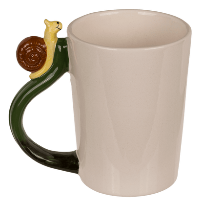 Stoneware mug, Snail Trust the timing of your life