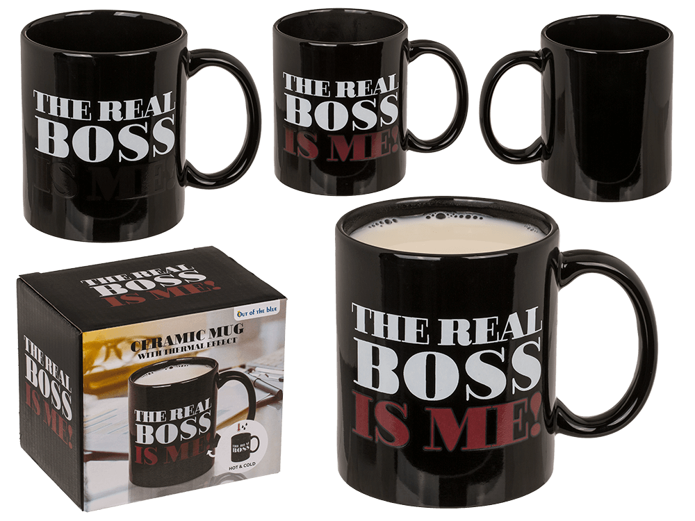 Mug, The Real Boss, Stoneware,