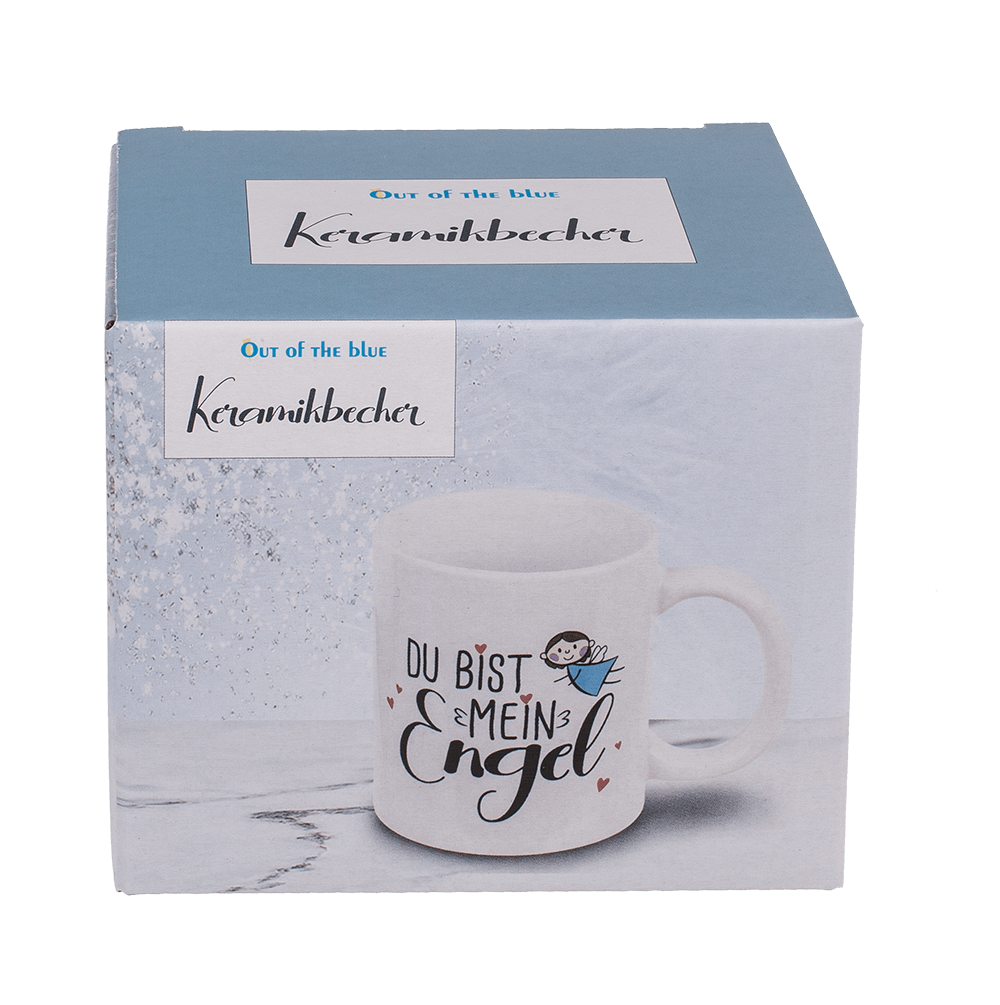 Stoneware Mug,Du bist mein Engel, 9 x 8 cm,