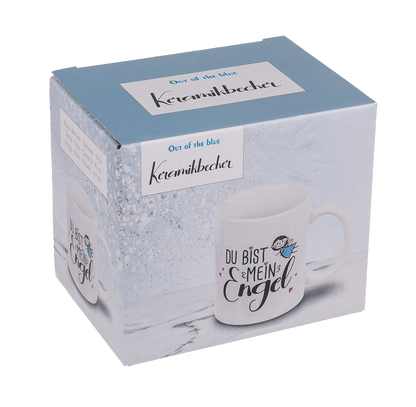 Stoneware Mug,Du bist mein Engel, 9 x 8 cm,