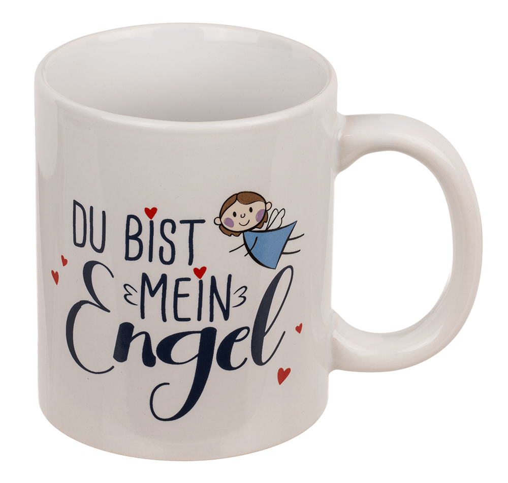 Stoneware Mug,Du bist mein Engel, 9 x 8 cm,