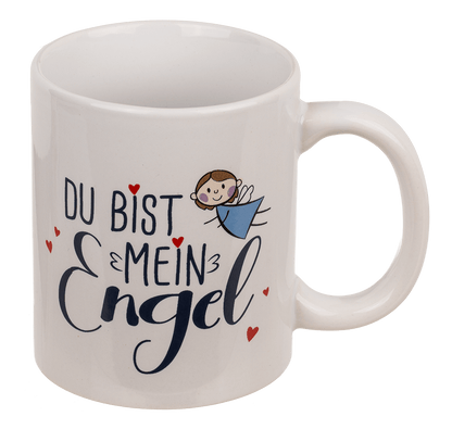 Stoneware Mug,Du bist mein Engel, 9 x 8 cm,