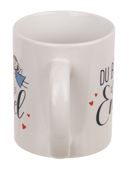 Stoneware Mug,Du bist mein Engel, 9 x 8 cm,