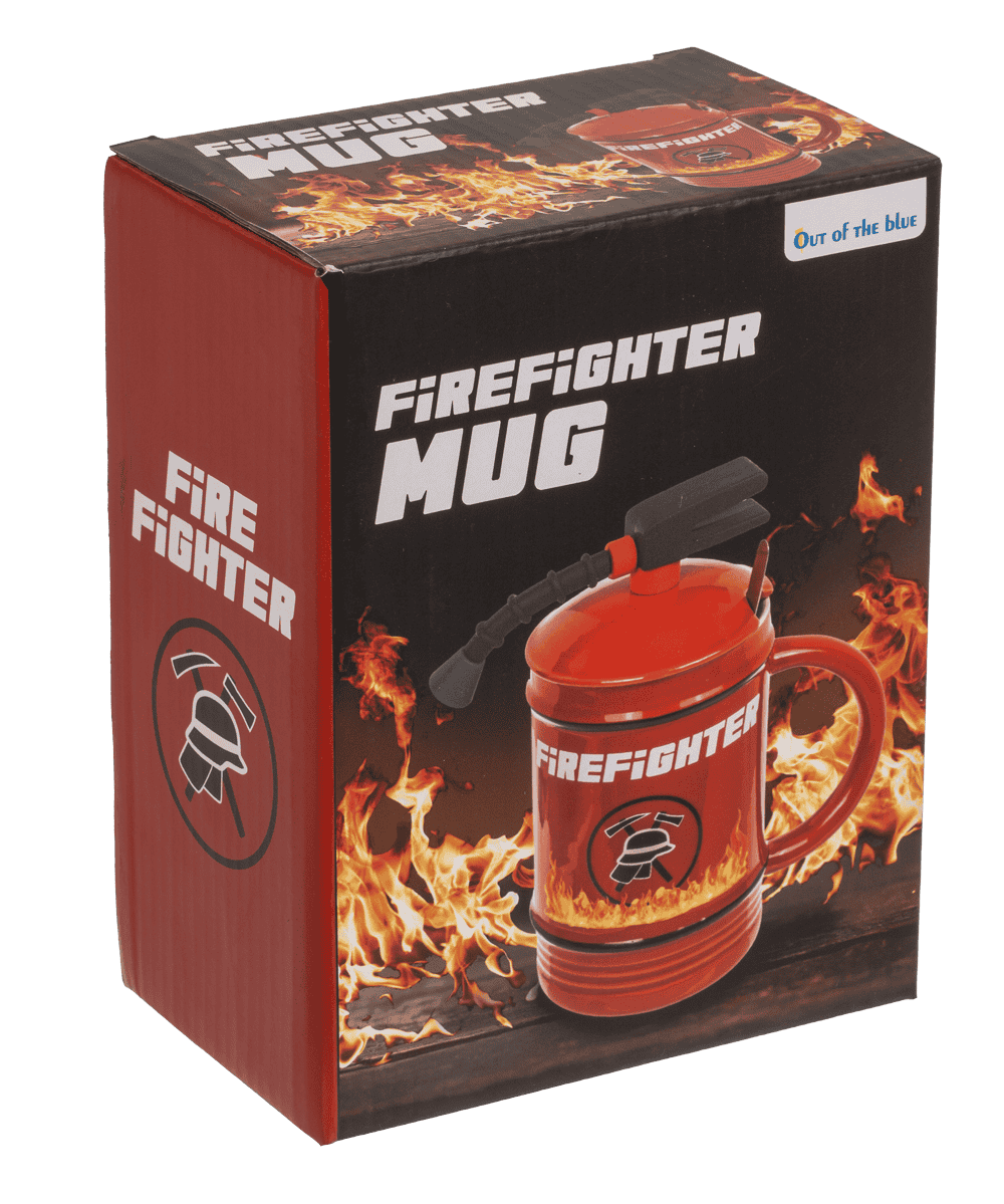 Mug, Fire Fighter, Ceramic, with lid and spoon,