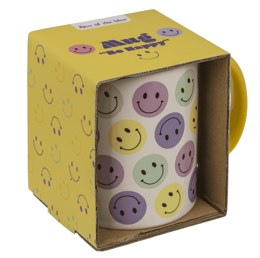 Mug, Be Happy, stoneware,