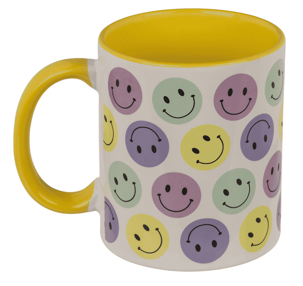 Mug, Be Happy, stoneware,