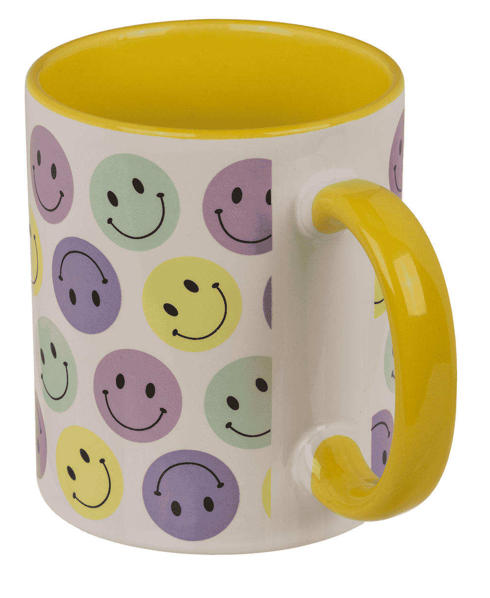 Mug, Be Happy, stoneware,