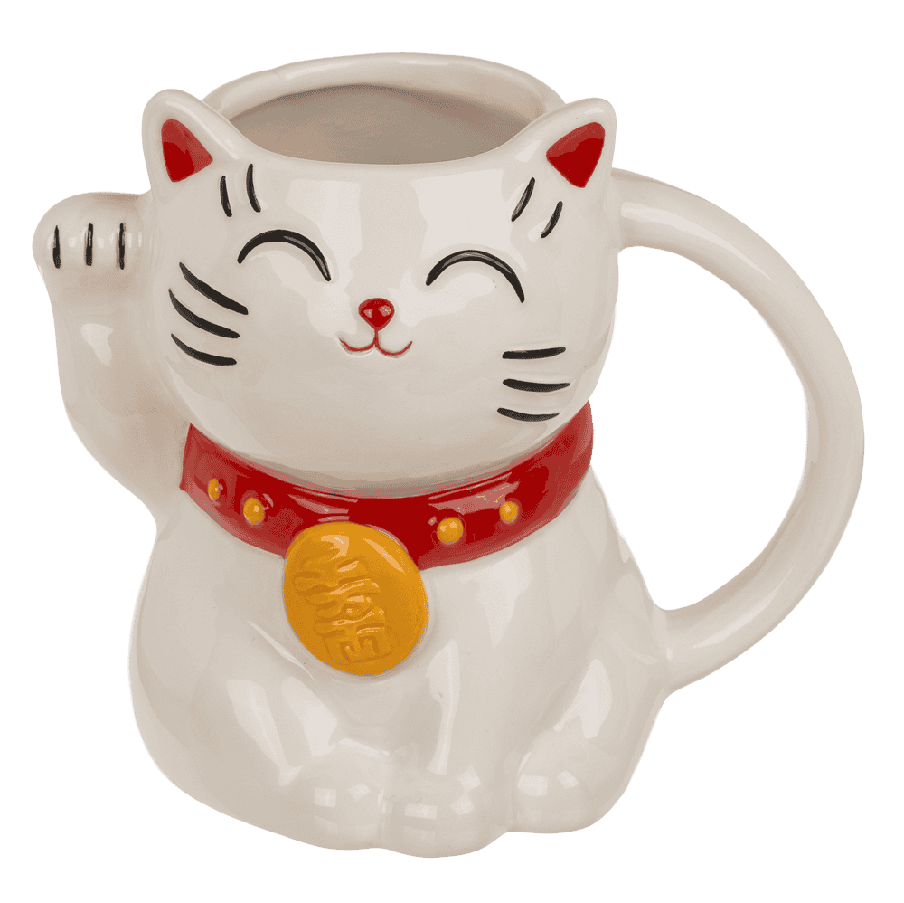 Ceramic mug, Lucky Cat, material: dolomite,