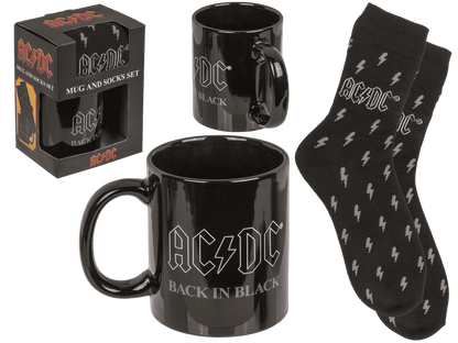 Gift set, AC/DC "Back in Black", mug and socks,