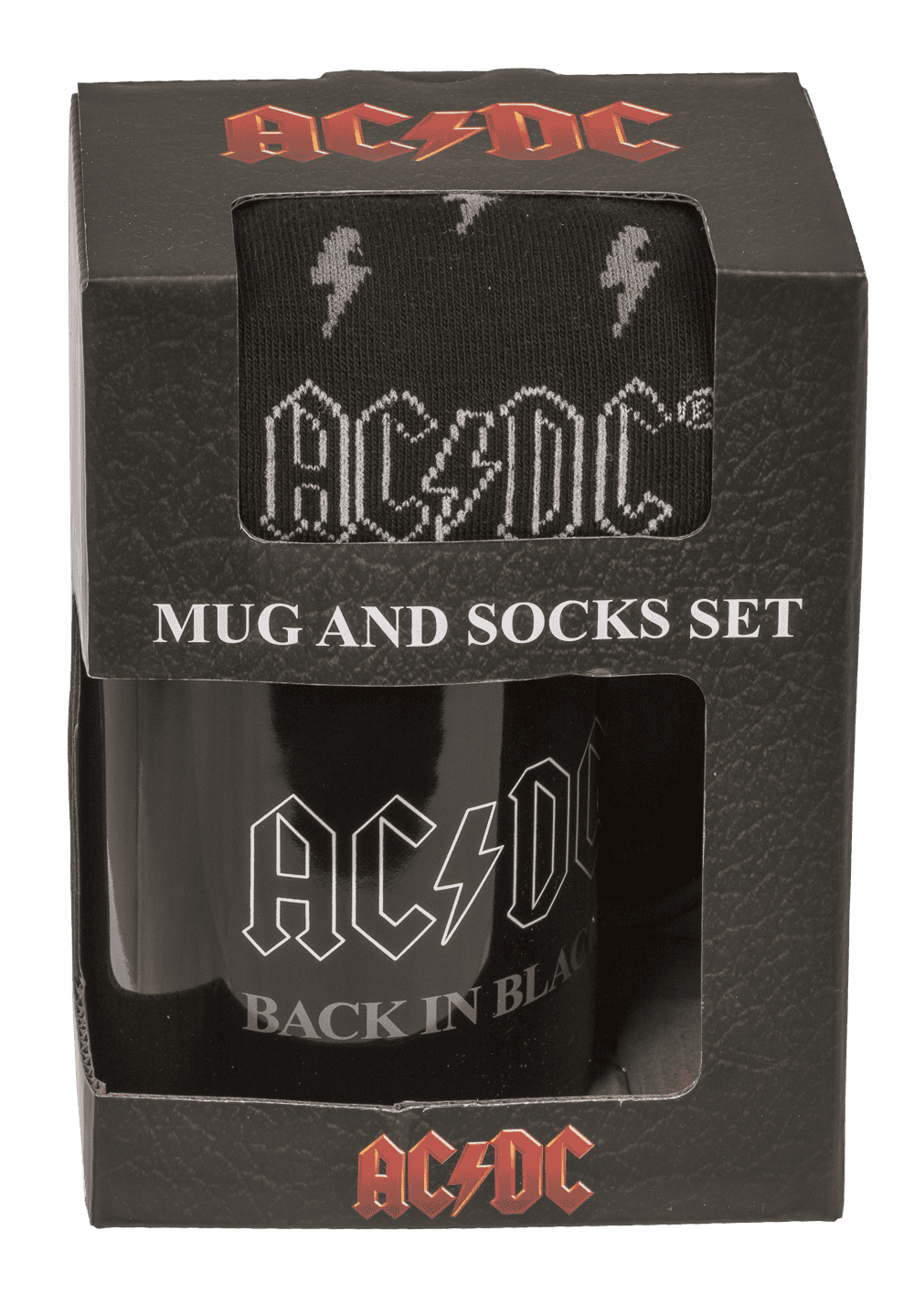 Gift set, AC/DC "Back in Black", mug and socks,