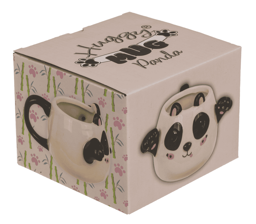 Mug, Huggy Mug, Panda, dolomite, 15 x 10 cm,