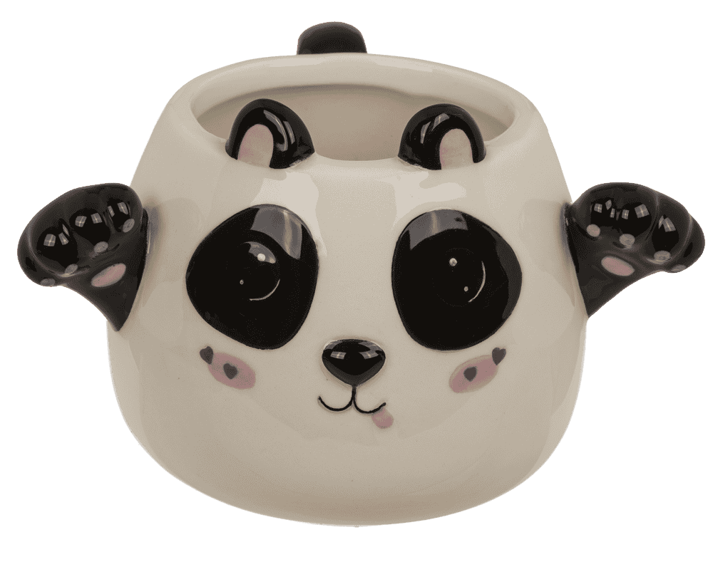 Mug, Huggy Mug, Panda, dolomite, 15 x 10 cm,