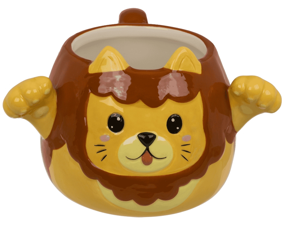 Mug, Huggy Mug, Lion, dolomite, 15 x 10 cm,