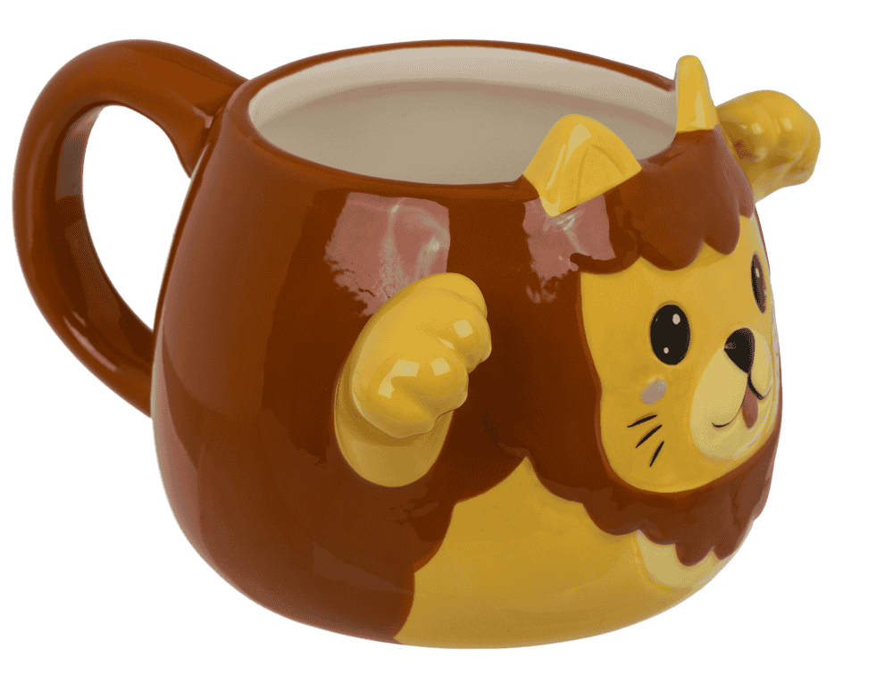 Mug, Huggy Mug, Lion, dolomite, 15 x 10 cm,