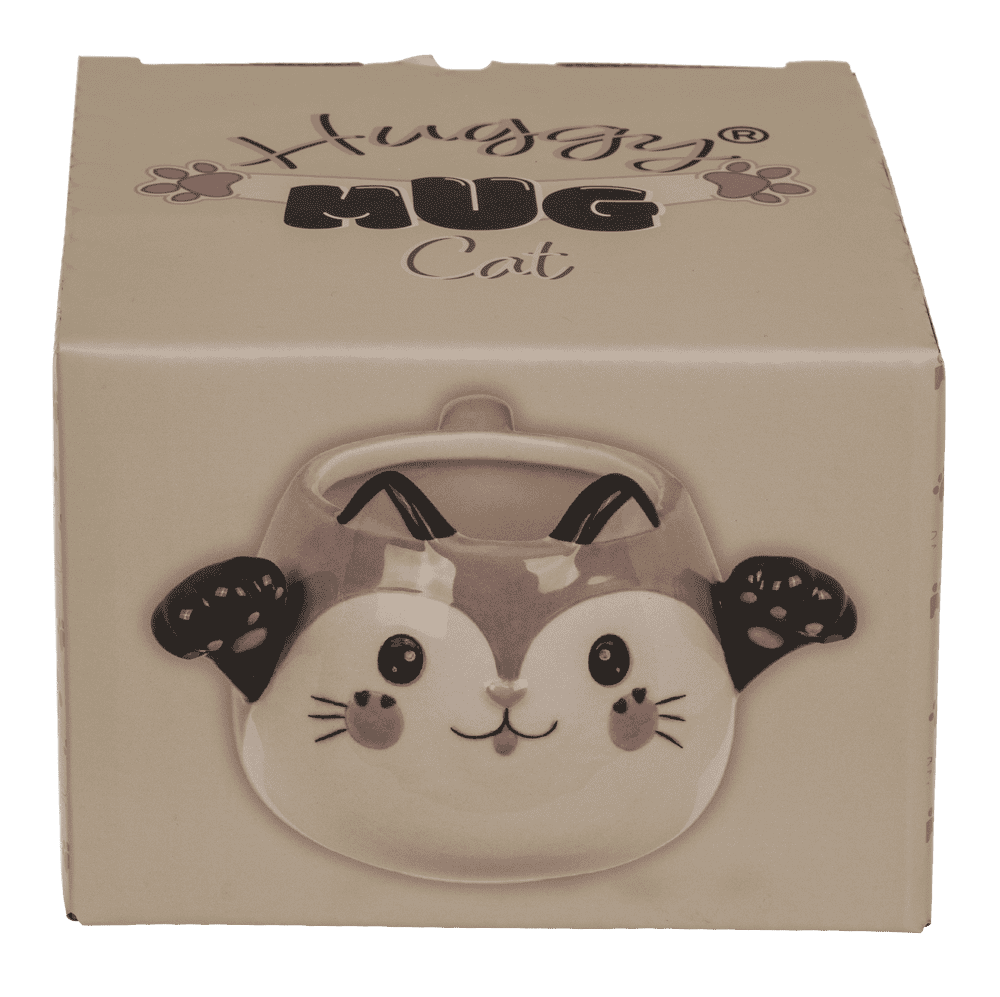 Mug, Huggy Mug, Cat, dolomite, 15 x 10 cm,