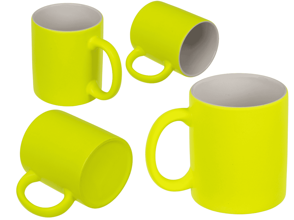 Mug, Neon Yellow, made of stoneware, 9 x 8.5 cm,